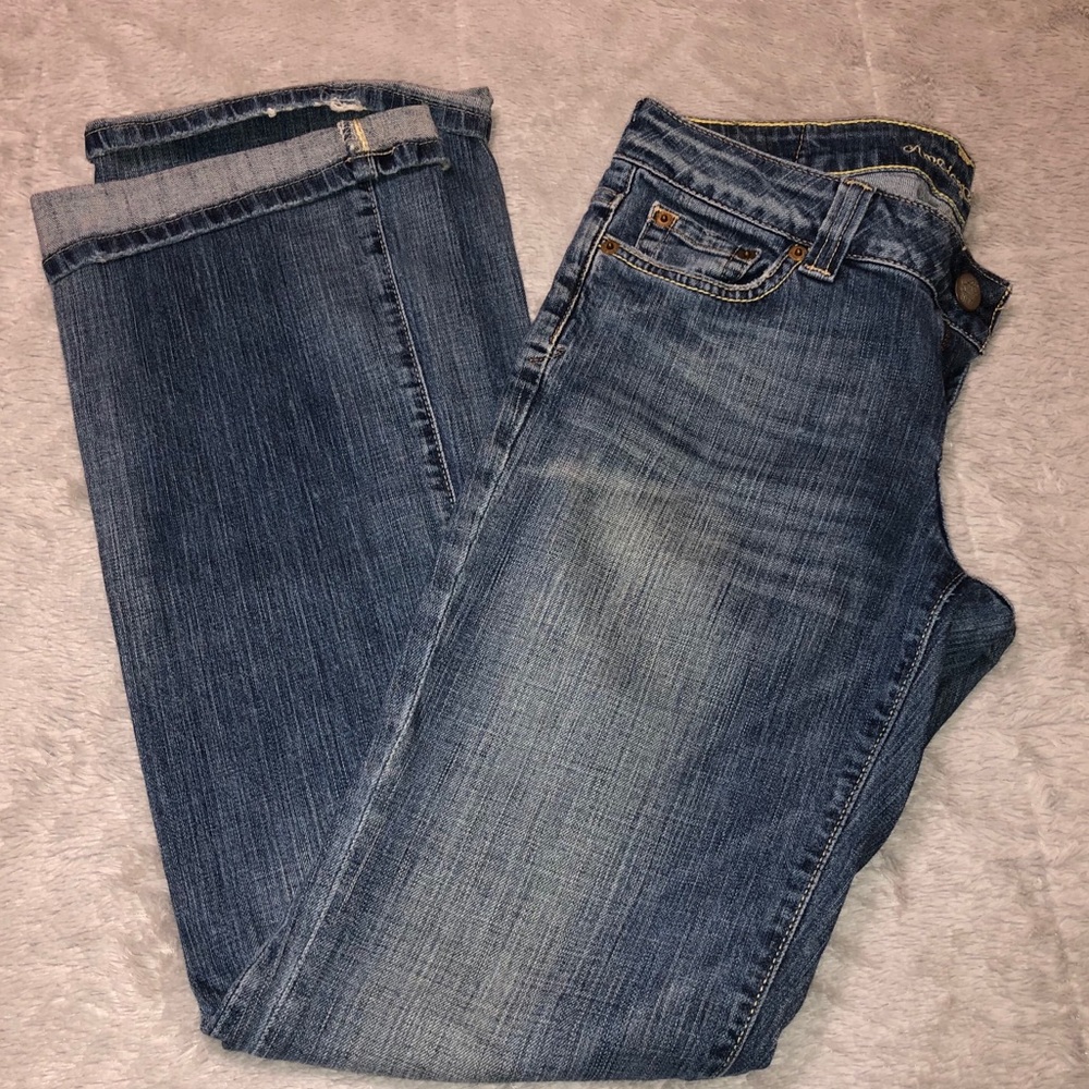 Blue straight boyfriend jeans